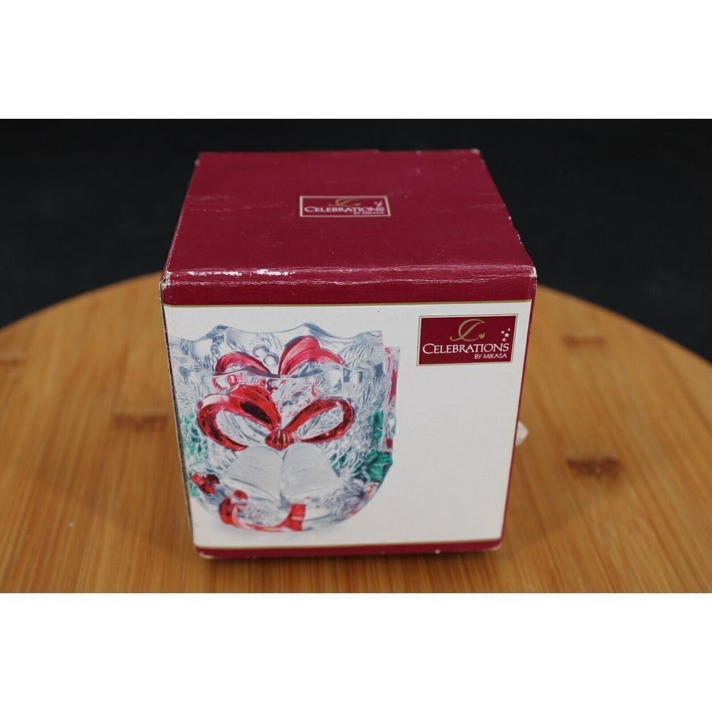 CELEBRATIONS by MIKASA Holiday Bells Collection Votive Candle Holder NIB